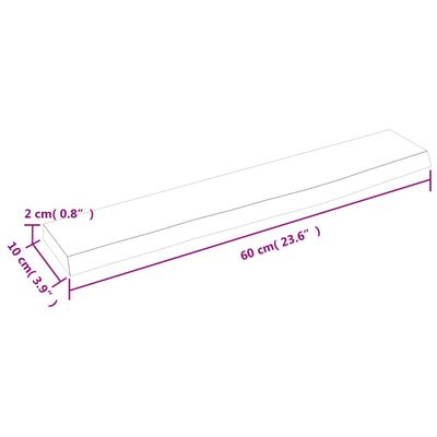 vidaXL Wandregal Dunkelbraun 60x10x2 cm Massivholz Eiche Behandelt