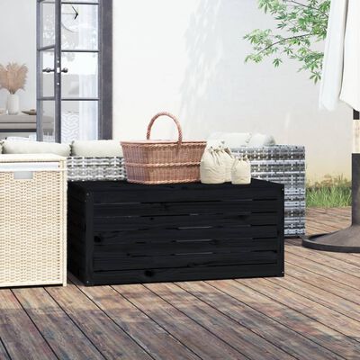 vidaXL Gartenbox Schwarz 101x50,5x46,5 cm Massivholz Kiefer