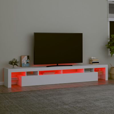 vidaXL TV-Schrank mit LED-Leuchten Weiß 260x36,5x40 cm