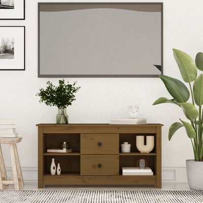 vidaXL TV-Schrank Honigbraun 103x36,5x52 cm Massivholz Kiefer