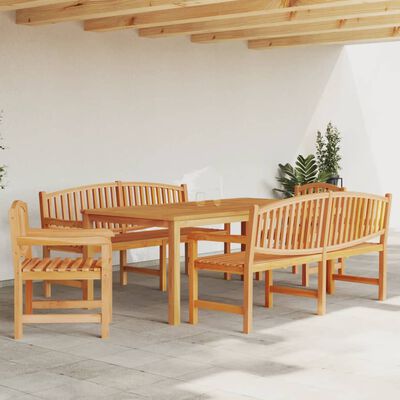 vidaXL 5-tlg. Garten-Essgruppe Massivholz Teak