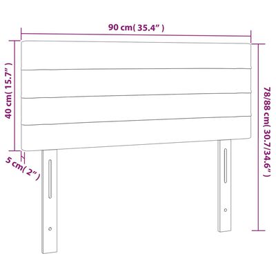 vidaXL Kopfteil Hellgrau 90x5x78/88 cm Samt