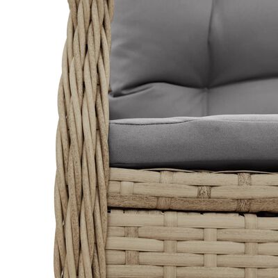 vidaXL 5-tlg. Garten-Essgruppe mit Kissen Beige Poly Rattan