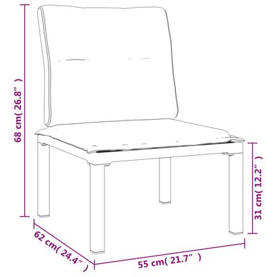 vidaXL 8-tlg. Garten-Lounge-Set Schwarz und Grau Poly Rattan