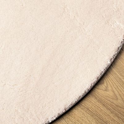 vidaXL Teppich HUARTE Kurzflor Weich und Waschbar Beige Ø 80 cm