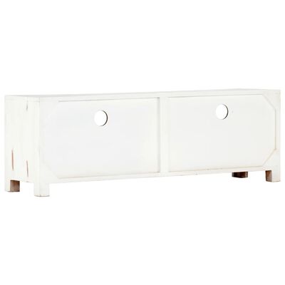 vidaXL TV-Schrank Weiß 120 x 30 x 40 cm Massivholz Akazie