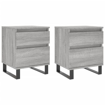 vidaXL Nachttische 2 Stk. Grau Sonoma 40x35x50 cm Holzwerkstoff