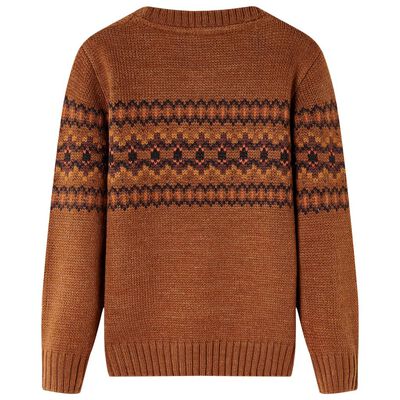 Kinderpullover Gestrickt Cognac 140