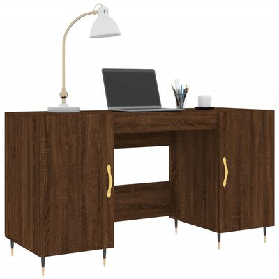 vidaXL Schreibtisch Braun Eichen-Optik 140x50x75 cm Holzwerkstoff