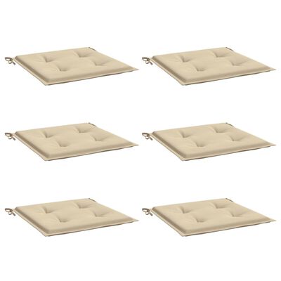 vidaXL Gartenstuhl-Kissen 6 Stk. Beige 50x50x3 cm Oxford-Gewebe