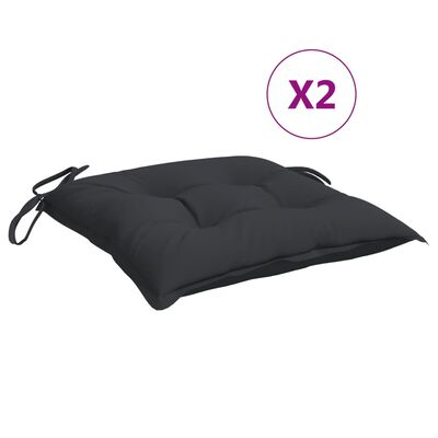 vidaXL Stuhlkissen 2 Stk. Schwarz 40x40x7 cm Oxford-Gewebe