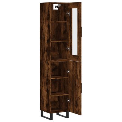 vidaXL Highboard Räuchereiche 34,5x34x180 cm Holzwerkstoff