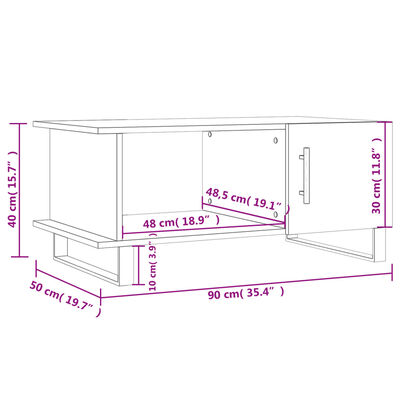 vidaXL Couchtisch Schwarz 90x50x40 cm Holzwerkstoff