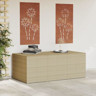 vidaXL Gartentruhe Beige 984L Poly Rattan