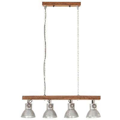 vidaXL Deckenlampe Industriestil Silbern E27 Mangoholz