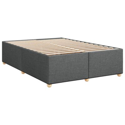 vidaXL Boxspringbett mit Matratze Dunkelgrau 160x200 cm Stoff