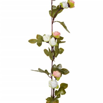 vidaXL Weihnachtskränze Blumen 6 Stk. Champagnerfarben 215 cm