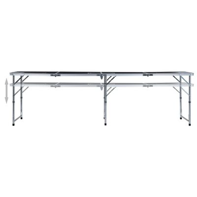 vidaXL Klappbarer Bier-Pong-Tisch 240 cm Schwarz