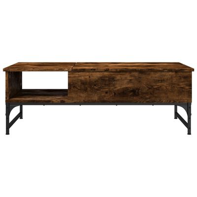 vidaXL Couchtisch Räuchereiche 100x50x35 cm Holzwerkstoff und Metall