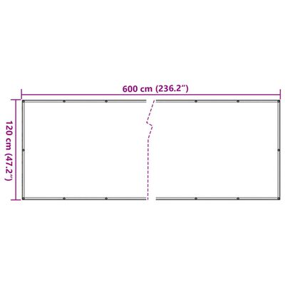 vidaXL Balkon-Sichtschutz Grau 600x120 cm PVC