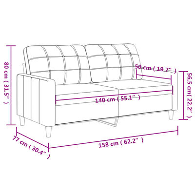 vidaXL B-Ware 2-Sitzer-Sofa Hellgrau 140 cm Stoff