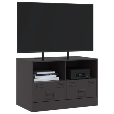 vidaXL TV-Schrank Schwarz 67x39x44 cm Stahl