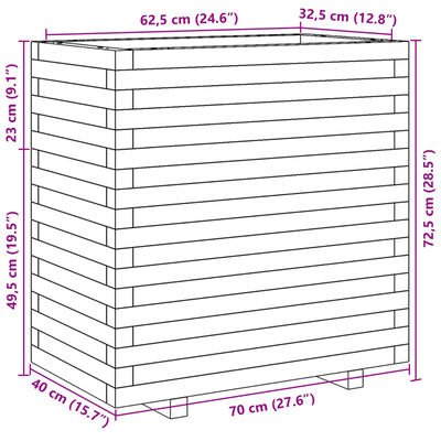 vidaXL Pflanzkübel 70x40x72,5 cm Kiefernholz Imprägniert