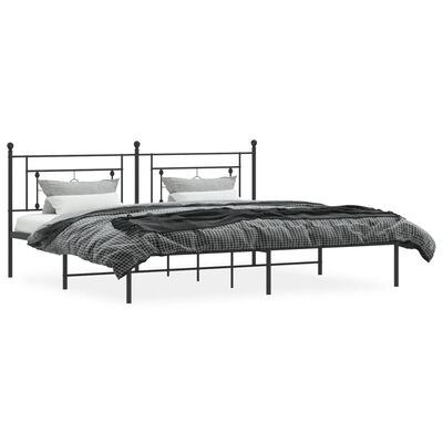 vidaXL Bettgestell mit Kopfteil Metall Schwarz 193x203 cm