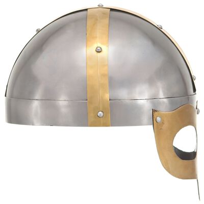 vidaXL Wikinger-Helm Antik Replik LARP Silbern Stahl