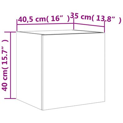 vidaXL TV-Wandschrank mit LED-Leuchten Weiß 40,5x35x40 cm