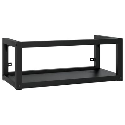 vidaXL Badezimmer Wand-Waschtischgestell Schwarz 79x38x31 cm Eisen