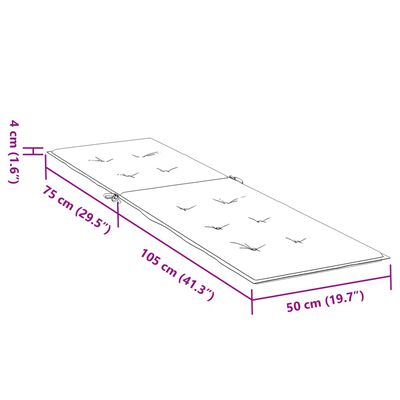 vidaXL Liegestuhl-Auflage Grau (75+105)x50x4 cm