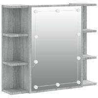 vidaXL Spiegelschrank mit LED Grau Sonoma 70x16,5x60 cm