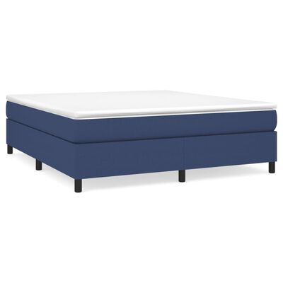 vidaXL Boxspringbett mit Matratze Blau 180x200 cm Stoff