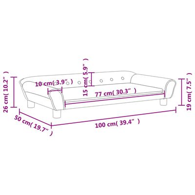 vidaXL Kindersofa Braun 100x50x26 cm Samt