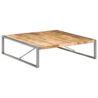 vidaXL Couchtisch 140x140x40 cm Raues Mangoholz