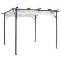 vidaXL Pergola mit Versenkbarem Dach Cremeweiß 3x3 m Stahl