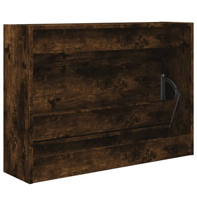 vidaXL Schuhschrank Räuchereiche 80x21x57 cm Holzwerkstoff