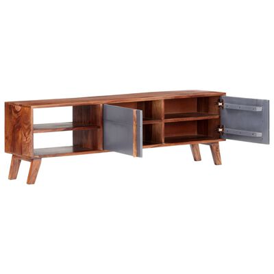 vidaXL TV-Schrank Grau 140x30x45 cm Massivholz