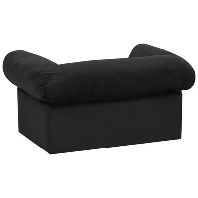 vidaXL Hundesofa mit Schublade Schwarz 75x50x38 cm Plüsch