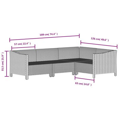 vidaXL 9-tlg. Garten-Lounge-Set mit Kissen Grau Poly Rattan