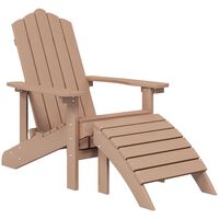 vidaXL Adirondack-Gartenstuhl mit Fußteil HDPE Braun