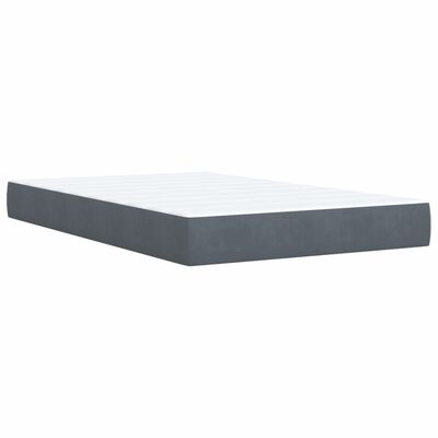 vidaXL Boxspringbett mit Matratze Dunkelgrau 120x190 cm Samt