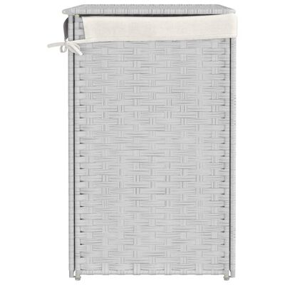 vidaXL Wäschekorb mit 2 Fächern Weiß 53x35x57 cm Poly Rattan