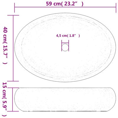 vidaXL Aufsatzwaschbecken Grün und Braun Oval 59x40x15 cm Keramik