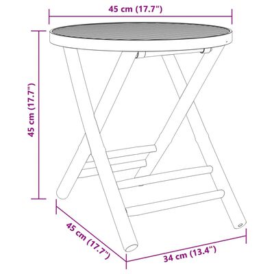 vidaXL Gartentisch Klappbar Ø45x45 cm Bambus