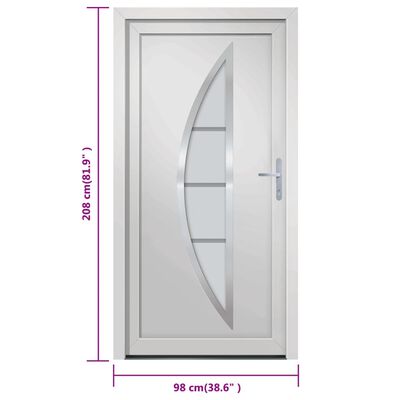 vidaXL Haustür Weiß 98x208 cm PVC