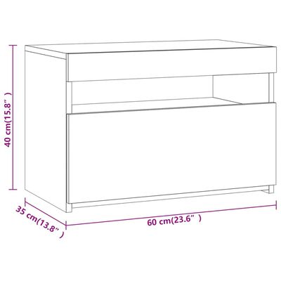 vidaXL TV-Schrank mit LED-Leuchten Grau Sonoma 60x35x40 cm