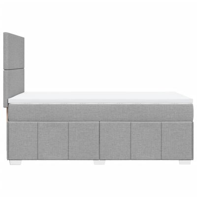 vidaXL Boxspringbett mit Matratze Hellgrau 90x200 cm Stoff