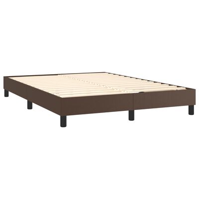 vidaXL Boxspringbett mit Matratze Braun 140x190 cm Kunstleder